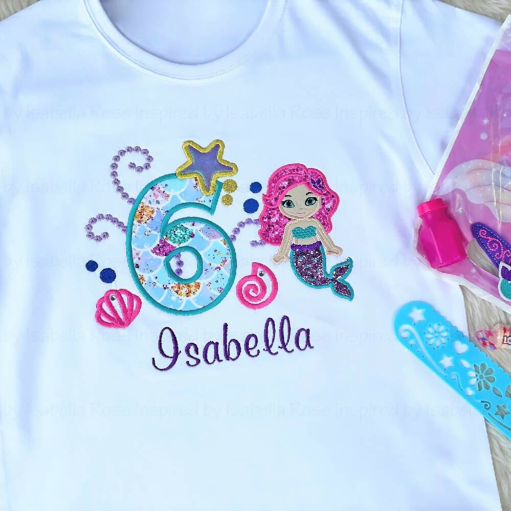 Kids custom shirt, Embroidered name, Appliqued number, Snow princess party, Children's birthday Tshirt, Personalised gift, Australia