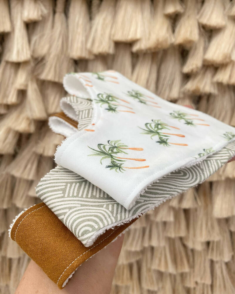 Set of 3 bandana bibs