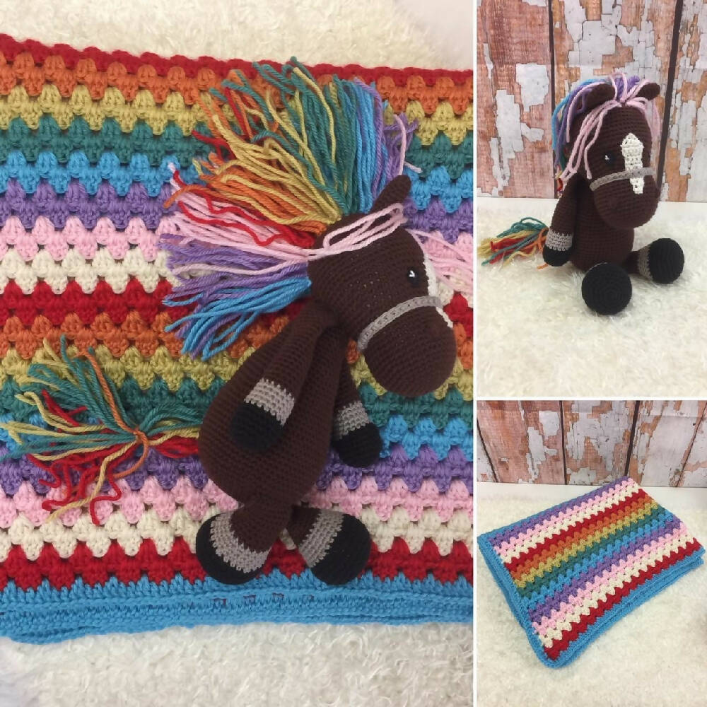 Crochet Blanket & Toy Set