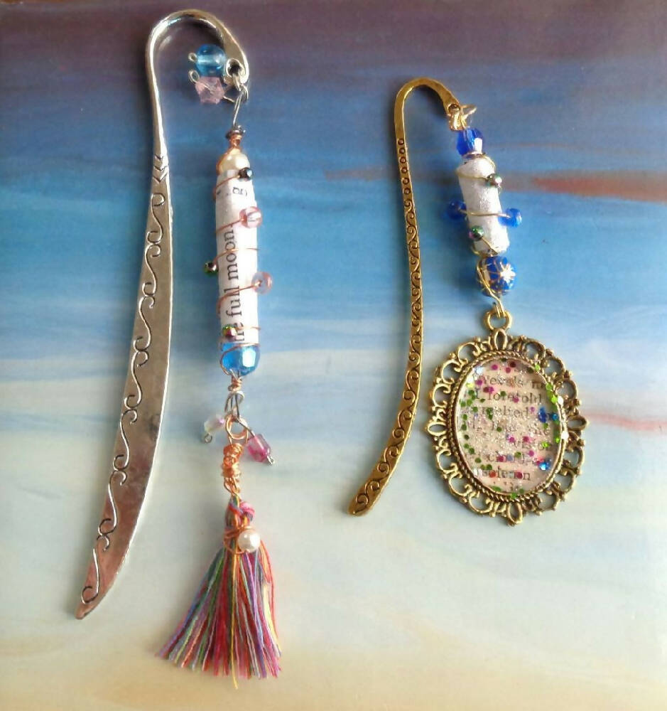 Beaded Bookmarks, Metal, Paper Beads (23)