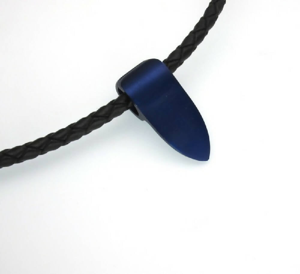 Electric blue anodised aluminium necklace