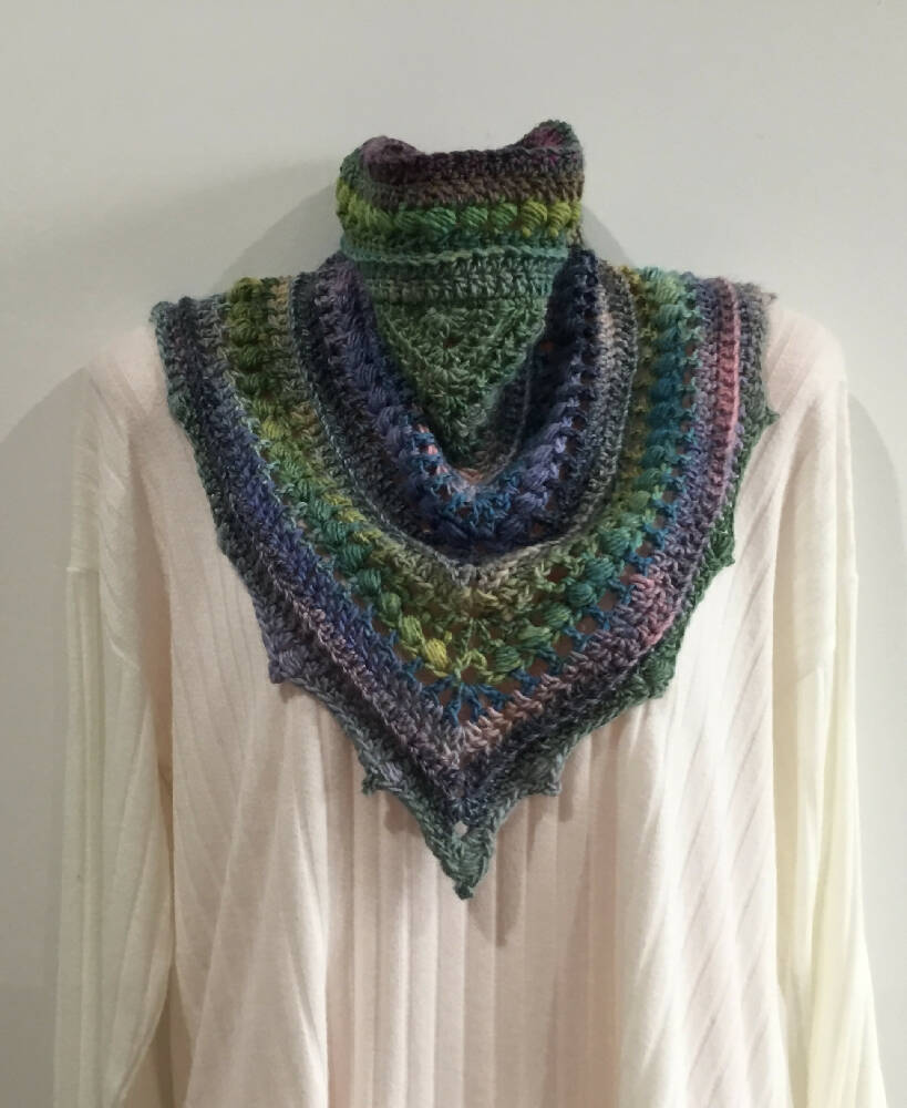 Neck warmer, Cowl, Scarf Hand-crochet Longline