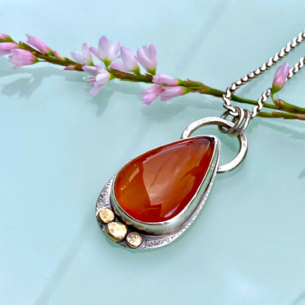 Red Onyx Teardrop Pendant 1