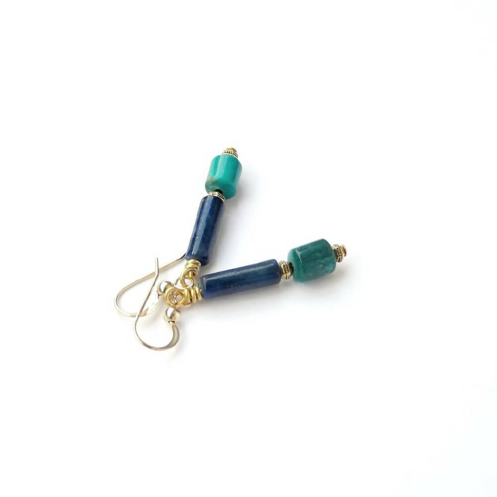 Lapis Turquoise Earrings GF DSCN9596 1-12-17 1024
