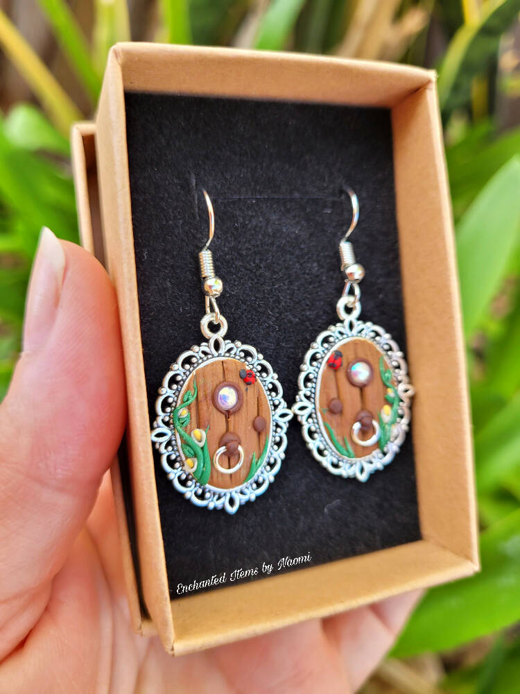Flower Fairy door earrings