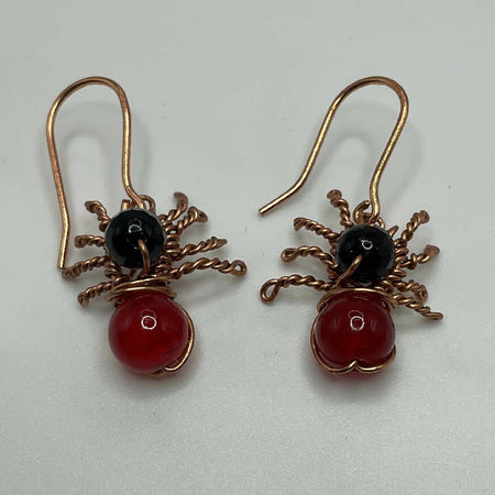 Copper Spider Earrings