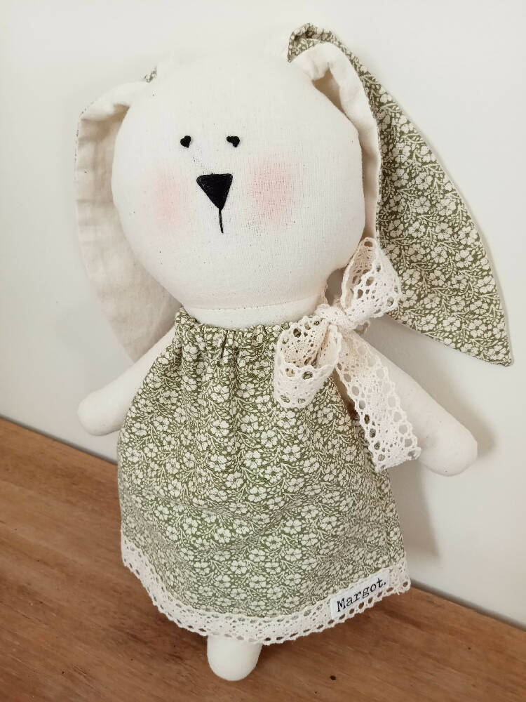 Green Bunny | Soft Handmade Bunny Toy