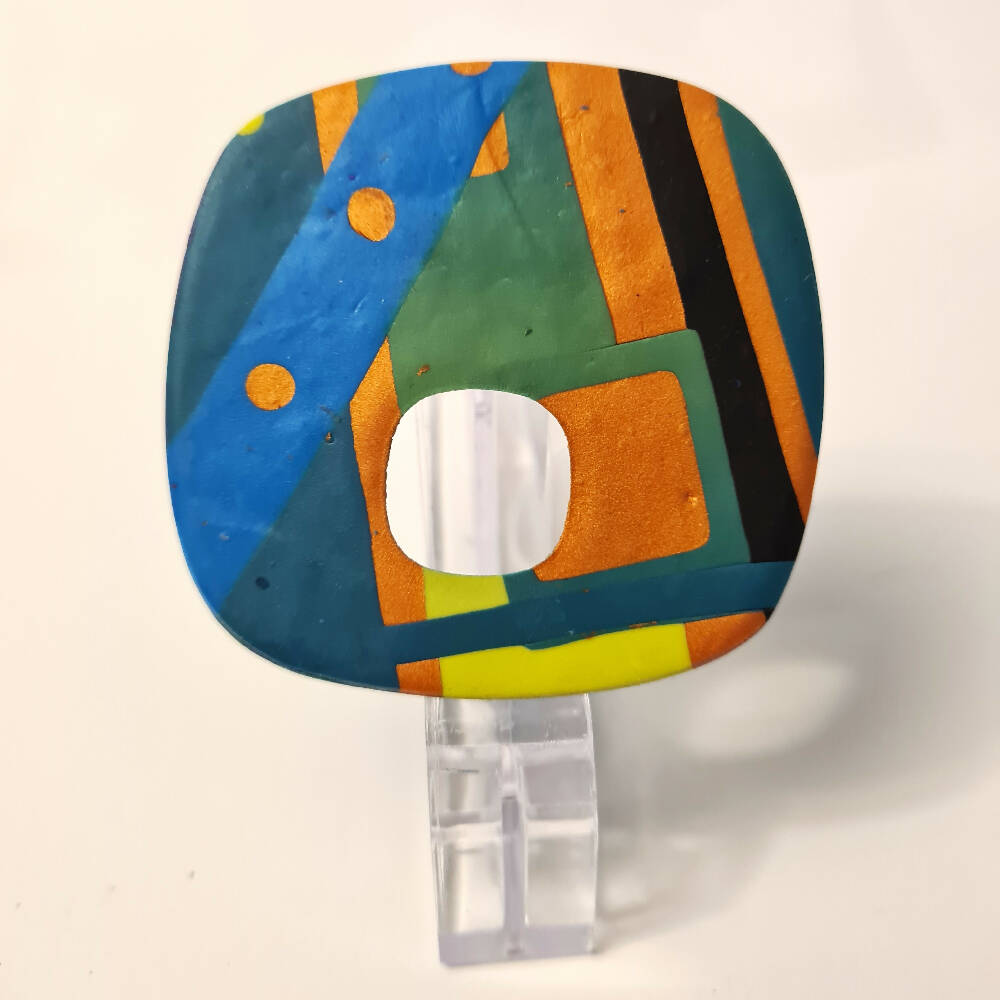 Green Glasses Brooch