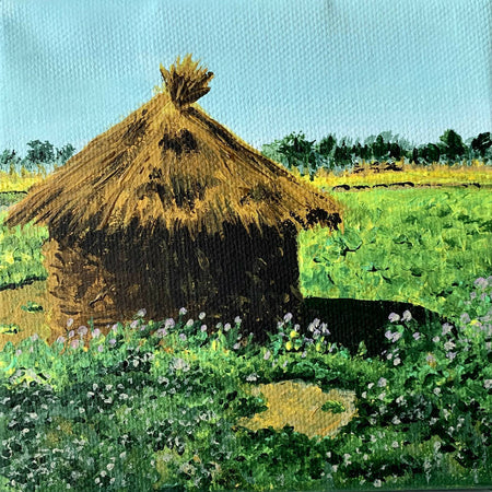 Village Life in Nepal (Acrylic Painting)