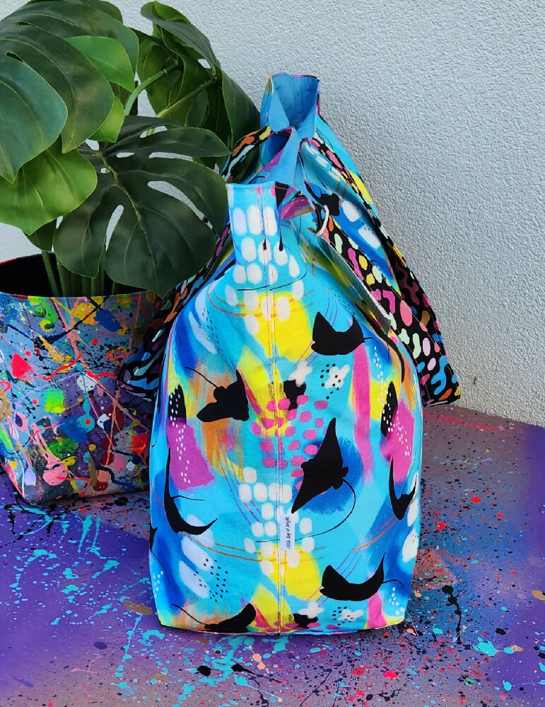 Sting Ray Bay Abstract Colourful Large Tote Bag