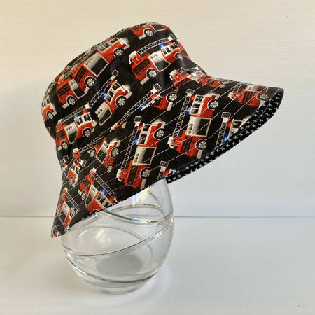 Summer hat in cool fire engine fabric