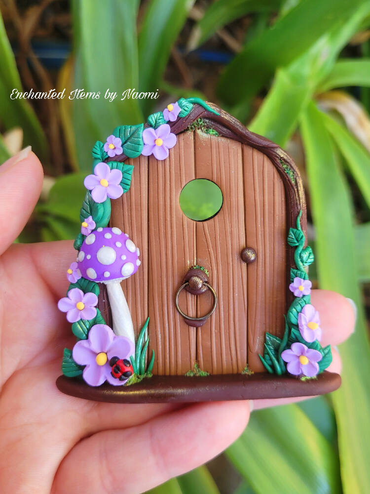 Purple mushroom Woodland mini Fairy Door