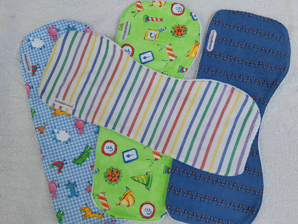 Contour shaped baby burp cloth