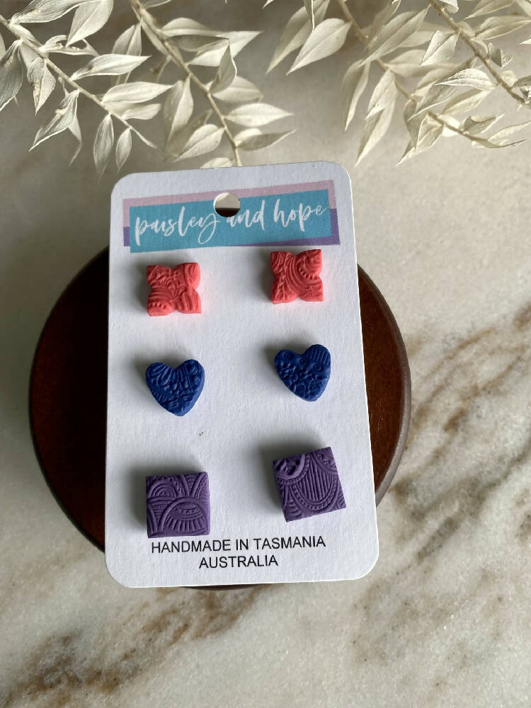 Polymer Clay Stud Pack #4