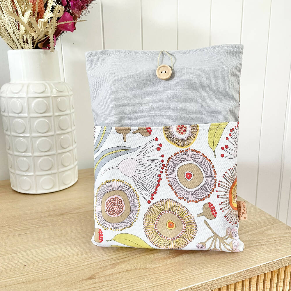 Book Sleeve or iPad Sleeve, Book Protector~ Gum Blossom Garden