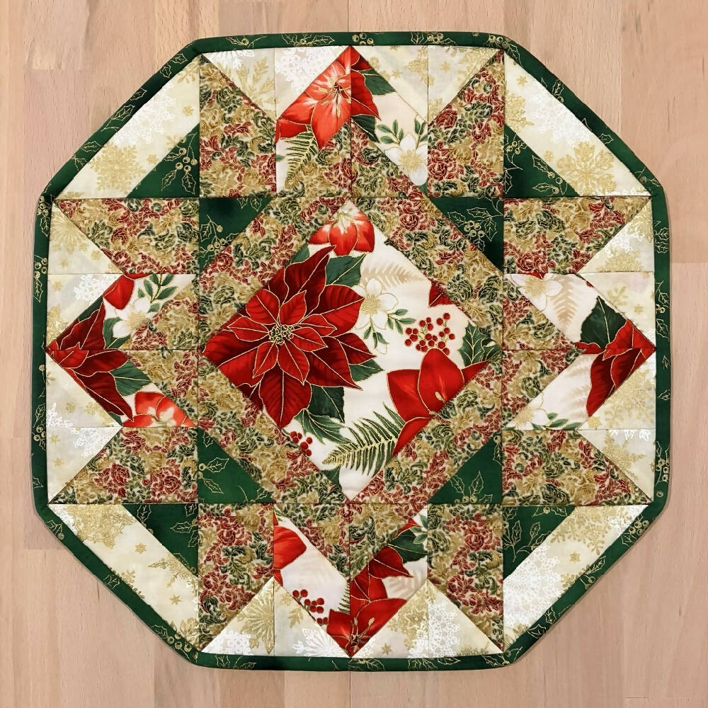 Christmas table centre handmade quilted Australia