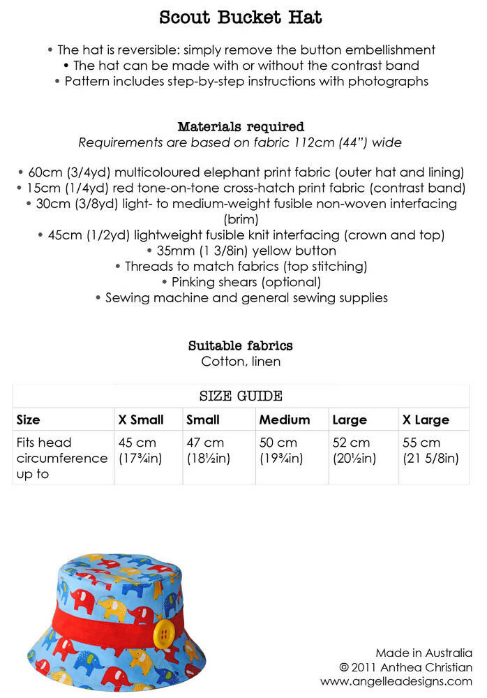 Scout Hat materials list