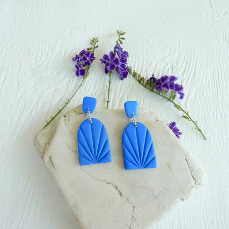 Blue Polymer Clay Earrings Collection 