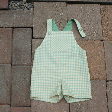 Overalls - Size 2 - Sage Green Gingham