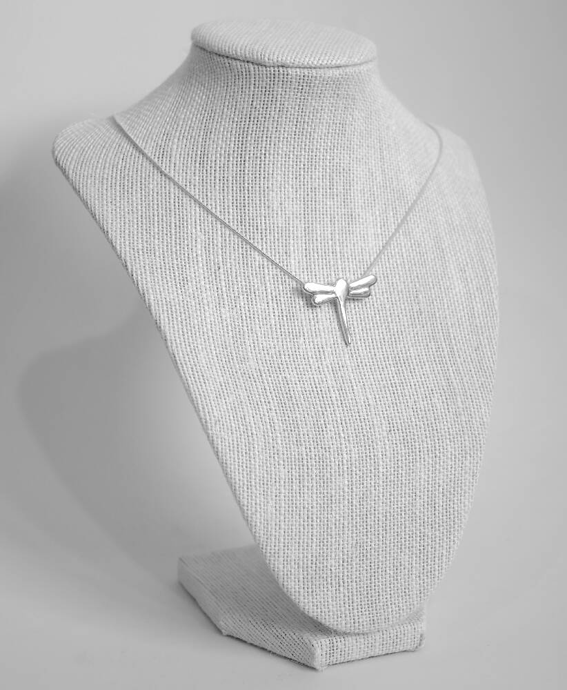 Dragonfly - Handmade Sterling Silver Pendant with Snake Chain
