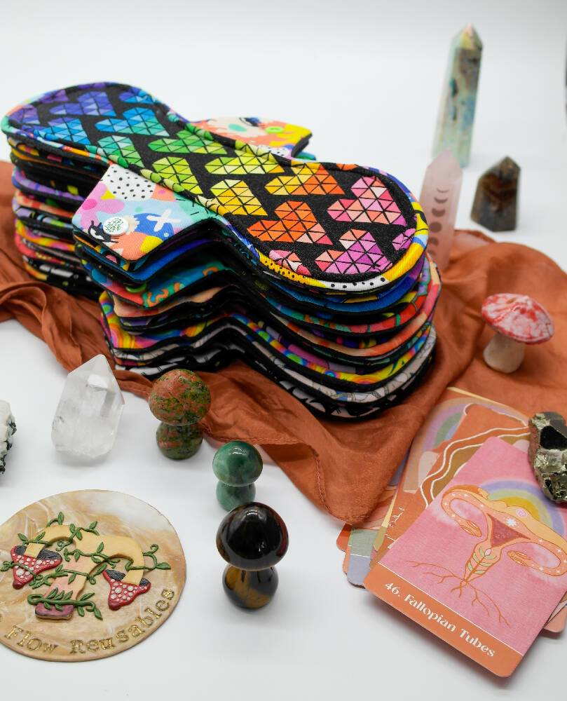 Dig the flow reusables australian cloth pads in Versodile Moonrise pattern