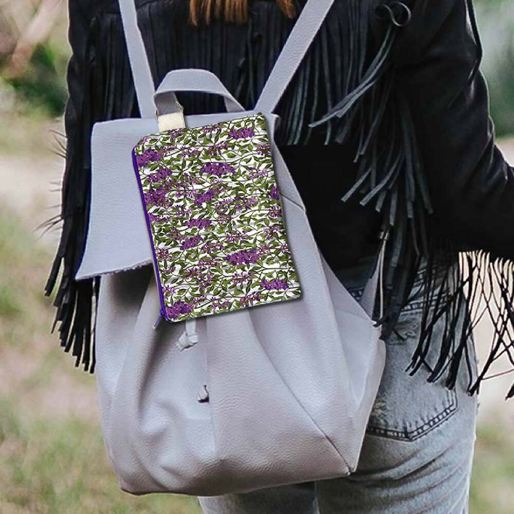 Zipper Purse - Australian Happy Wanderer Vine Print with Secret Message inside #2