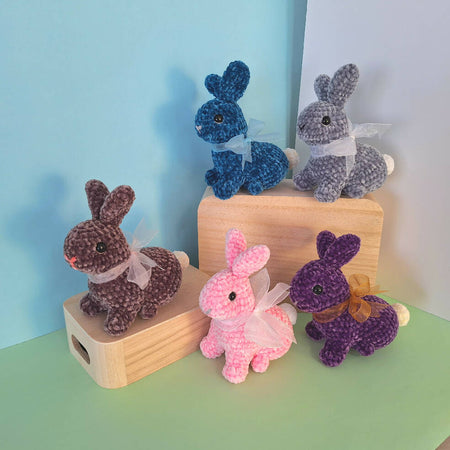 crocheted velvet baby rabbit