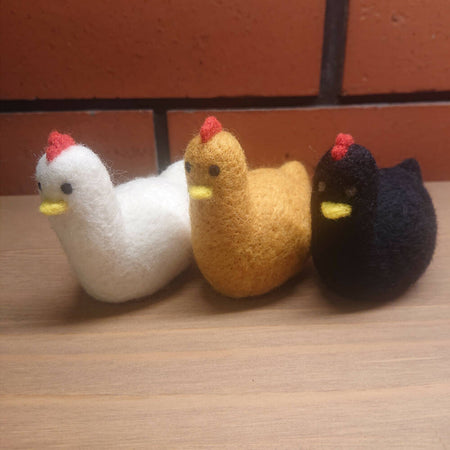 Wool Needle Felted Chicken - 3 colours available