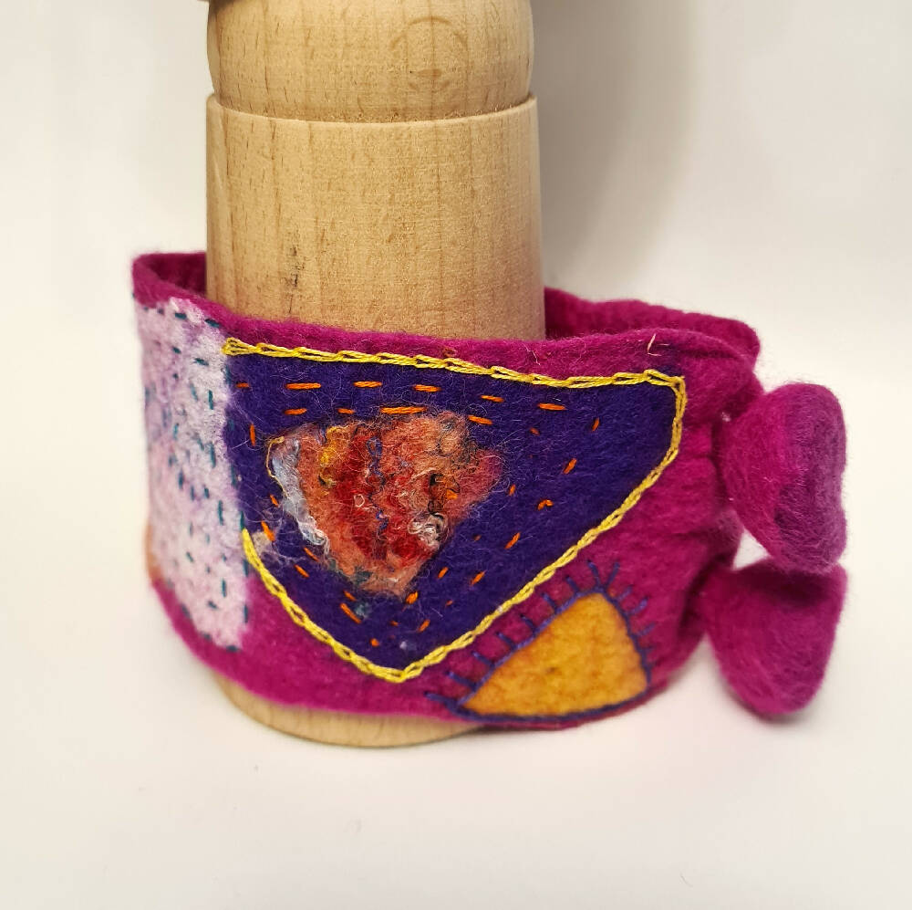 Hand Felted Merino Wool Cuff