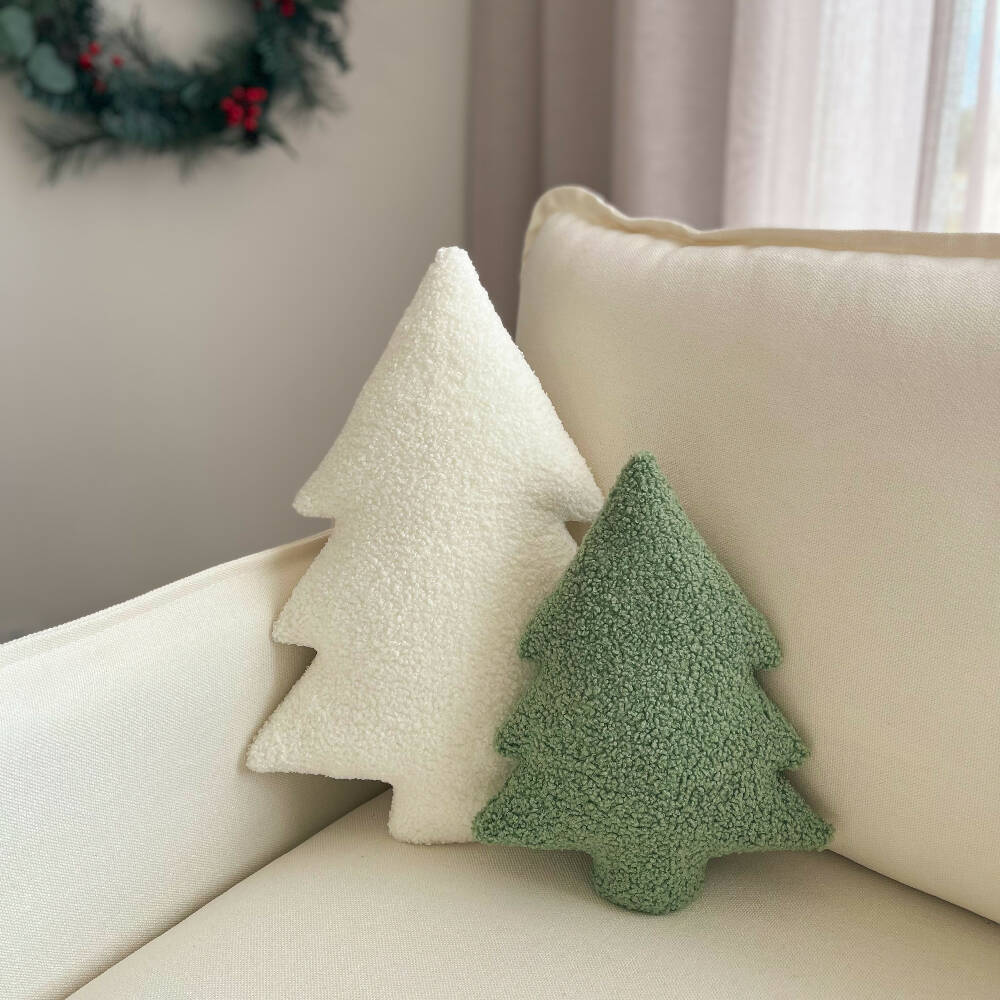 Small Green Christmas Tree Cushion Decorative