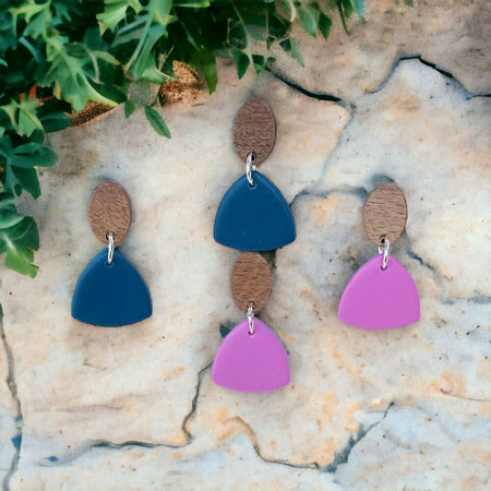 Tiny Triangle Chic - Polymer Clay Earrings