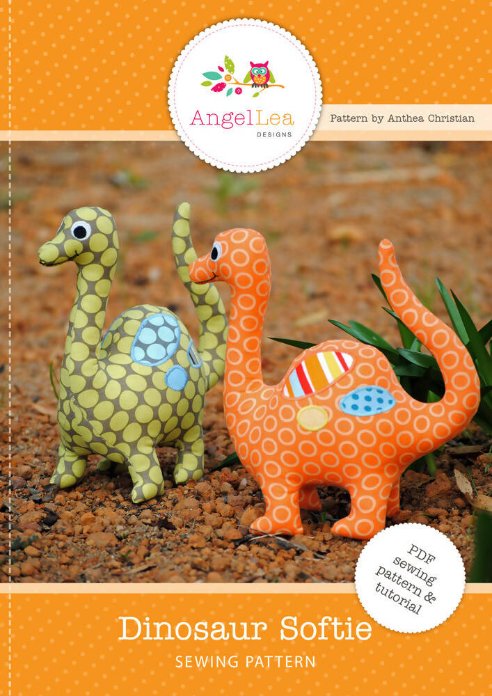Dinosaur Softie PDF Sewing Pattern Stuffed Animal Pattern