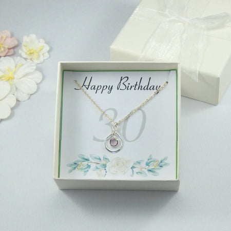 Personalized 30th Gift Necklace,30th Gift on Card
