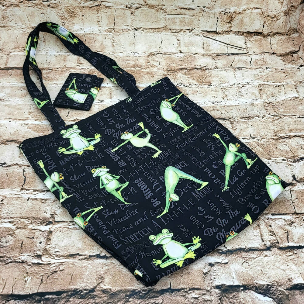 Yoga Frogs Tote & Cash/Card Holder