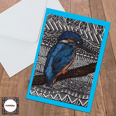 Azure Kingfisher Greeting Card + Envelope