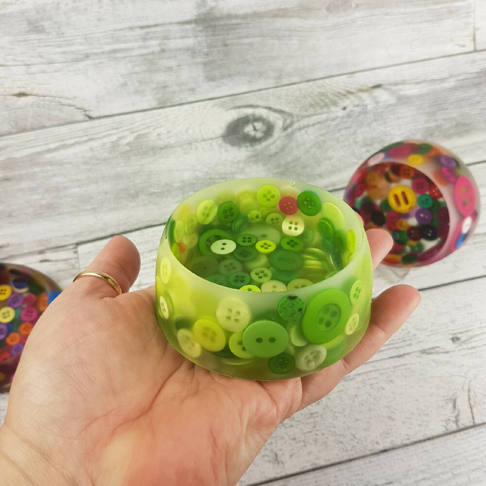 Green Button Bowl-03 Addicted to Buttons