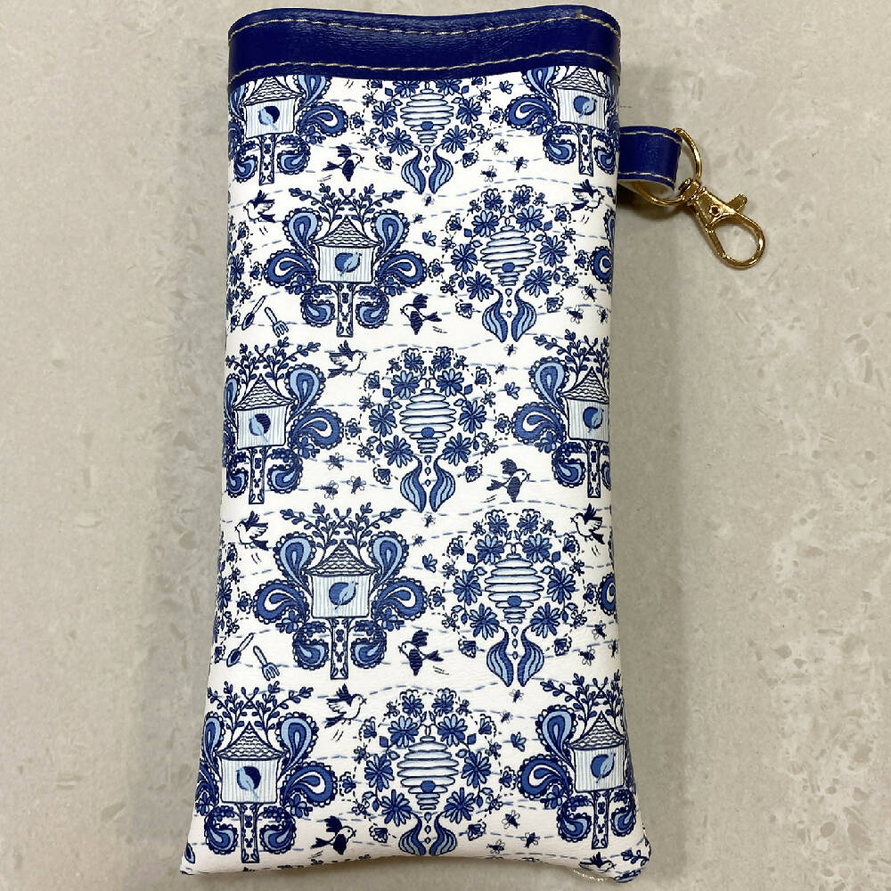 Glasses Case / Pouch featuring exclusive chintz birdhouse floral Print #5