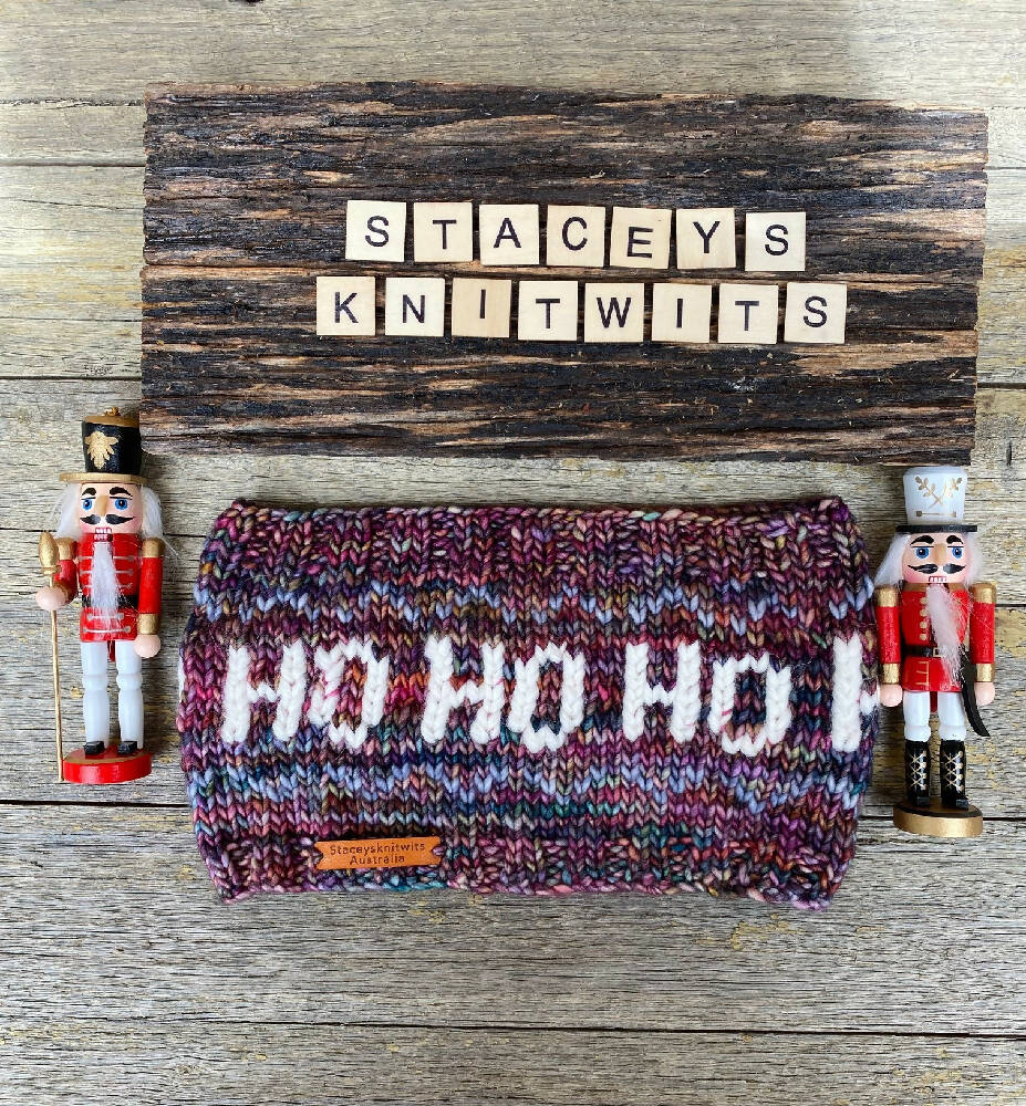 DOWNLOAD - Knitting Pattern - Christmas Headband, HoHoHo Headband Pattern