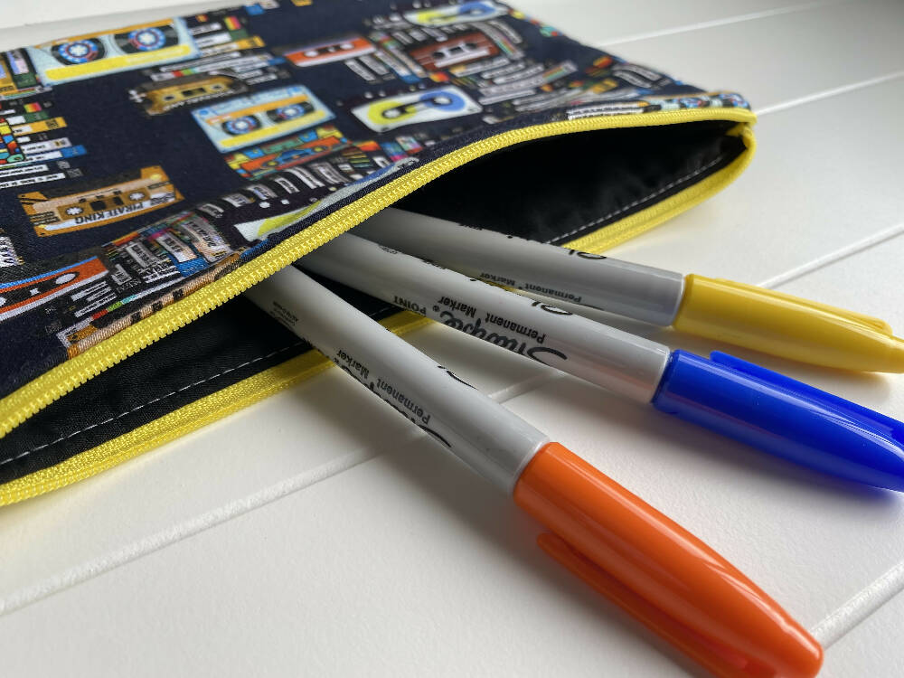Retro cassettes pencil case