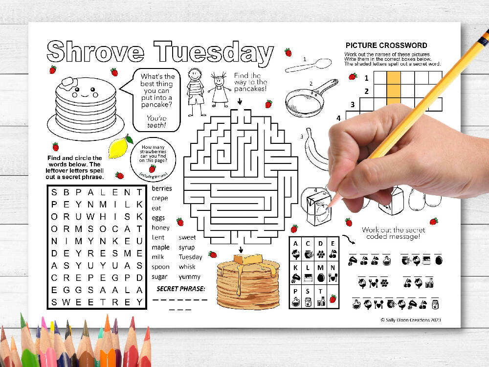 Pancake Day - Puzzle Activity Sheet - PDF Printable Download