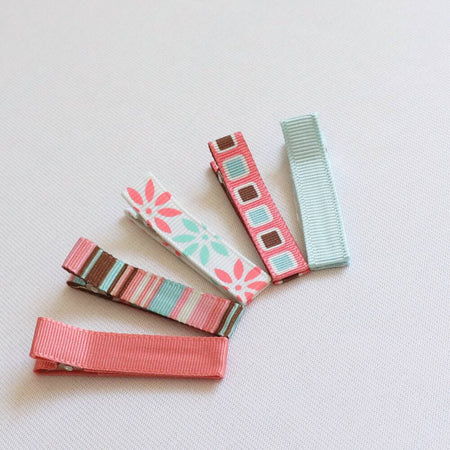 Baby and Girls Hair Clips Set - Coral