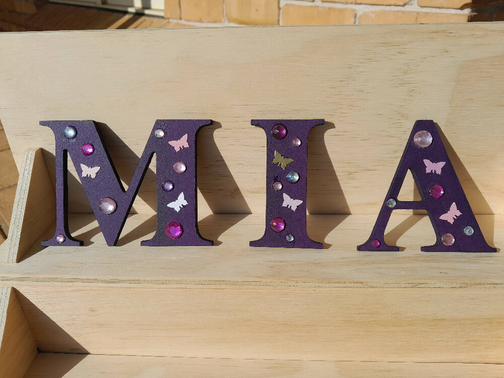Wooden letters and numbers - name letters - for girls