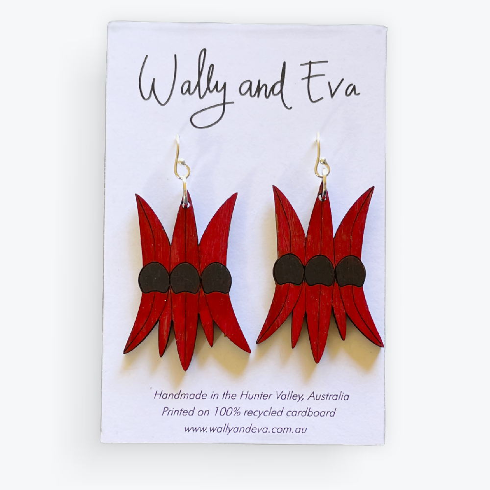 Sturt Desert Pea Handmade Earrings