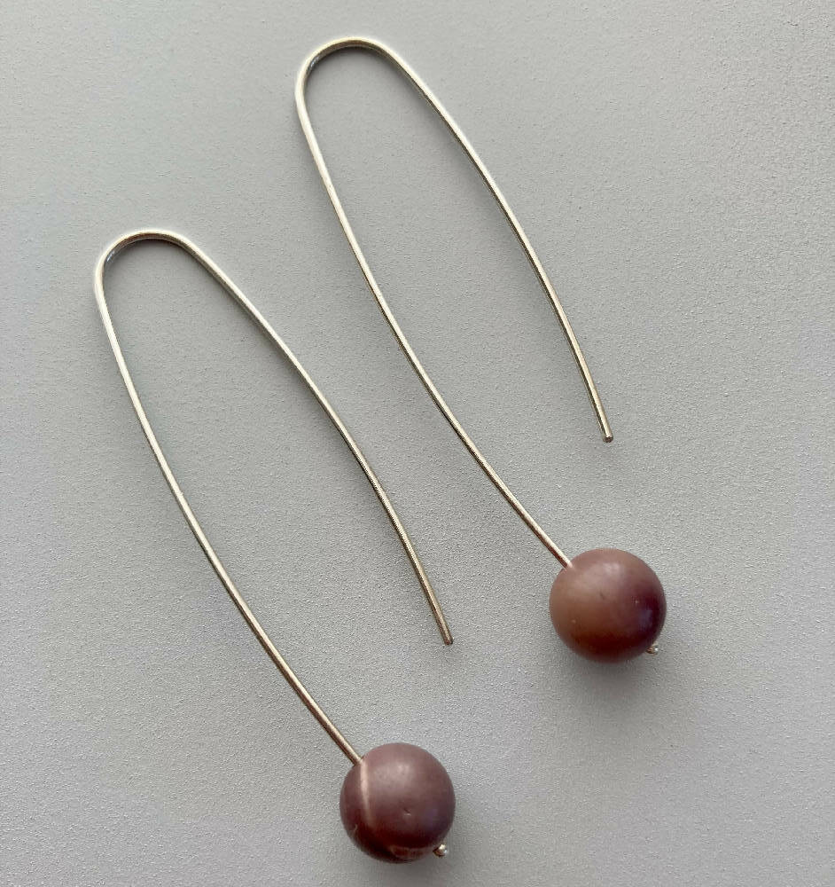 Mookaite and sterling silver earrings