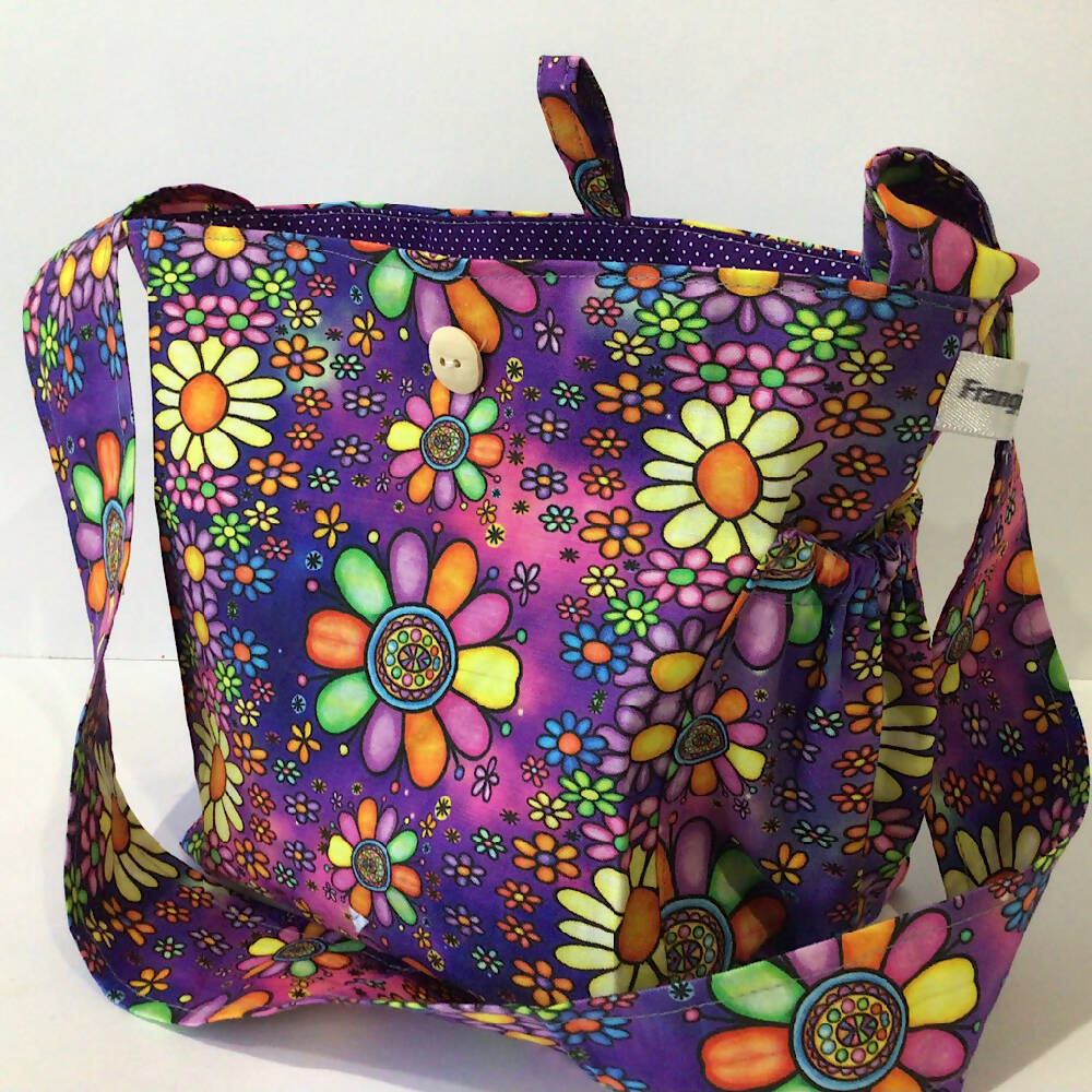 Nappy Bag and accessories for Baby Doll - purple crazy daisy #1