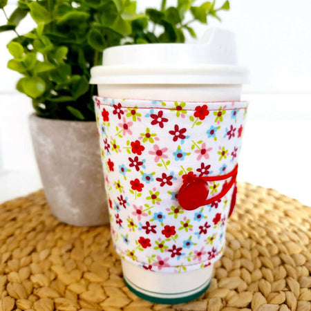 Coffee Cup Cozy/Sleeve - Flowers
