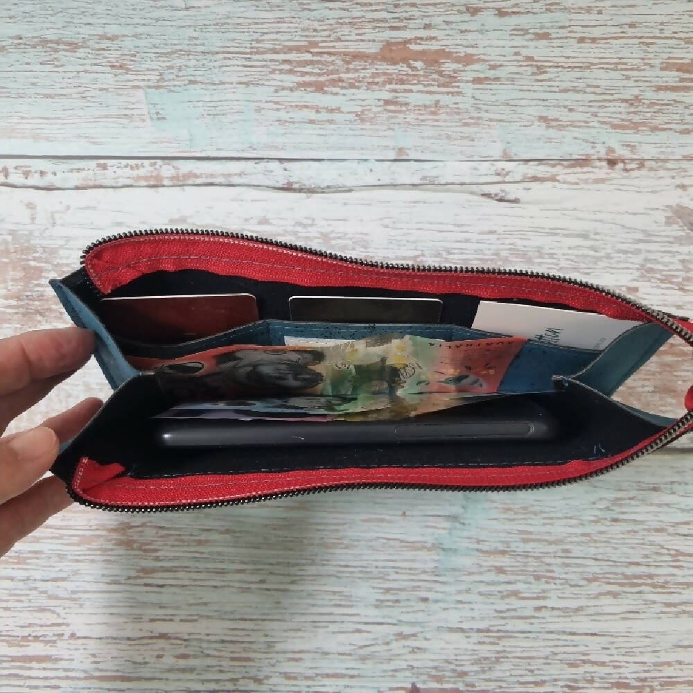 Cork Wallet with Front Flap Pocket Floral