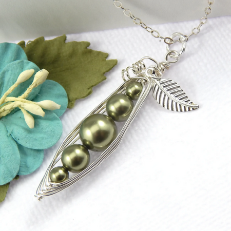 5 Graduated Peas In A Pod Necklace - Sterling Silver