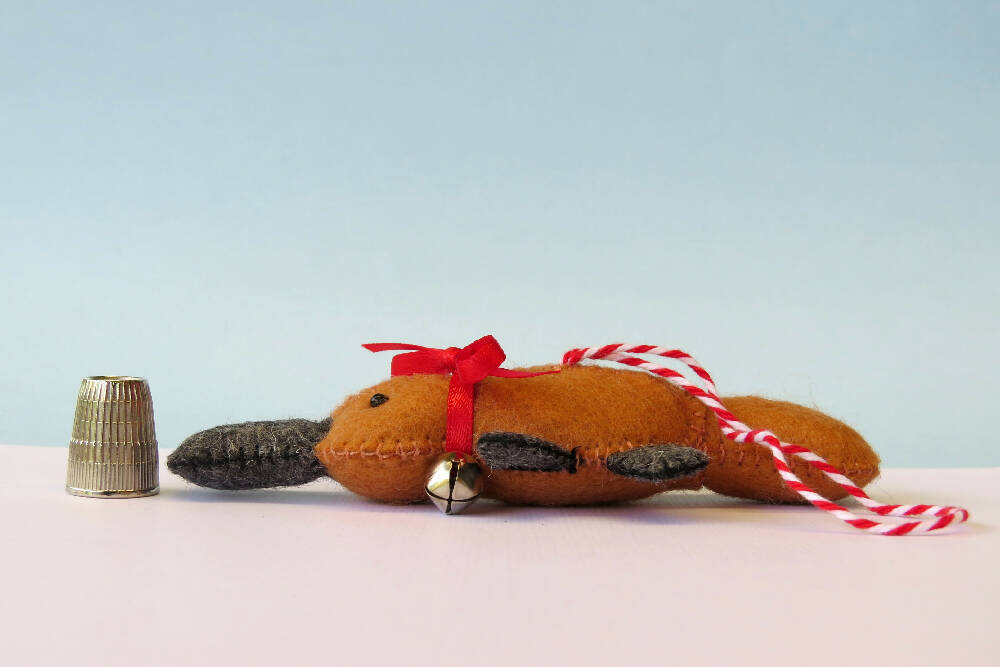 Christmas Ornament - Platypus - Wool Felt Decoration
