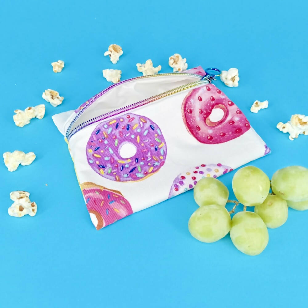 Snack Bag (Reusable) - Donuts on White